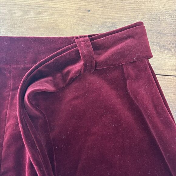 Vintage 70s John Meyer Burgundy Velvet Maxi Skirt Sz 14 Gothic Dark Romantic - Picture 8 of 8